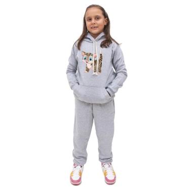 Imagem de Conjunto Moletom Infantil Estampa de Gatinho Menina-Feminino