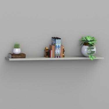 Imagem de Prateleira Suspensa Uno Line P/Decoração de Ambientes Sala de Estar Quarto Cozinha 135cm Off White - Olivar Móveis