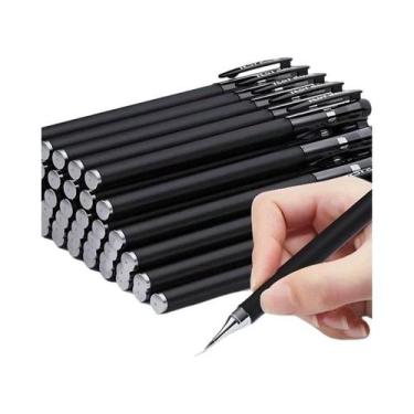 Imagem de Canetas Gel De Tinta Preta De Secagem Rápida 0.5mm Ponta Fina 5 10 20p