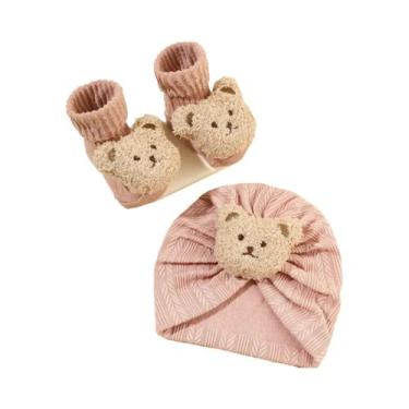 Imagem de Conjunto De Gorro E Meias De Tricô Quente Para Bebê Menino E Menina, P