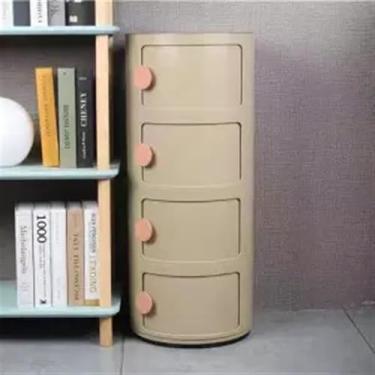 Imagem de Armário de banheiro pequeno – mesa de cabeceira redonda moderna com gavetas deslizantes, mesa de canto versátil para sala de estar, quarto e banheiro