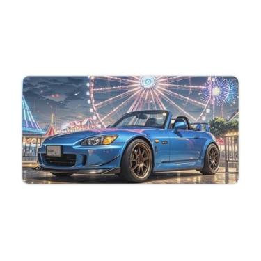 Imagem de HouLaiZhe Tapetes de mouse japoneses JDM Car S2000 roda gigante para jogos JDM Almofadas de mesa de carro grandes para teclado de mesa tapete de computador 30 x 60 cm