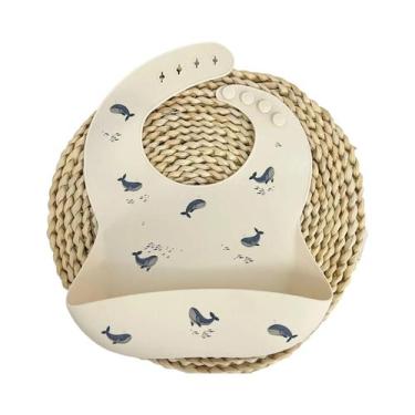 Imagem de Babador De Silicone Com Desenho De Baleia, Fofo, Resistente a Alimento