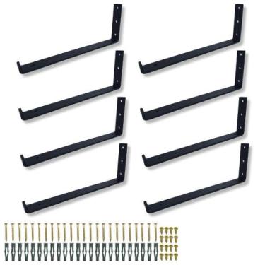 Imagem de 8 Suportes Embutidos 30cm Para Prateleira De Parede Design Moderno Aço