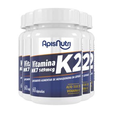 Imagem de Kit 5 Vitamina K2 Apisnutri 60 Cápsulas