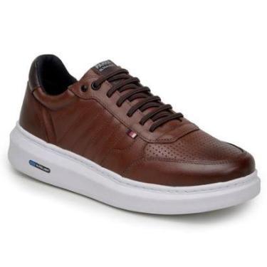 Imagem de Tênis Masculino Couro Legitimo Leve Detalhado-Masculino