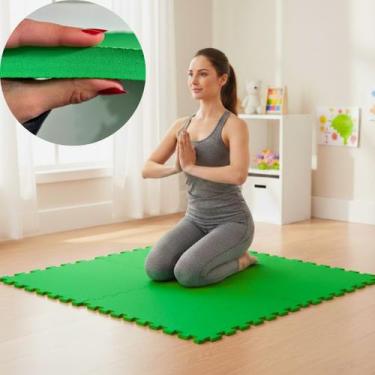 Imagem de Kit 10 Placas Tapete Tatame EVA 50x50cm 20mm 20 Bordas Emborrachado Ex