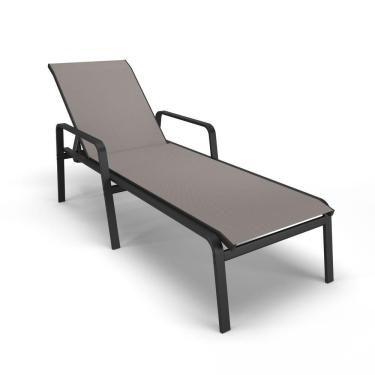 Imagem de Espreguiçadeira Piscina Praia Alumínio Preto Tela Fendi