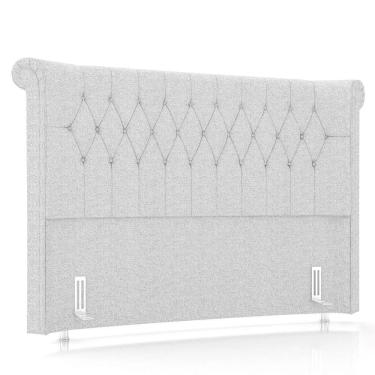 Imagem de Cabeceira Cama Box Casal 140cm Dust Z37 Linho Cinza Claro - Mpozenato
