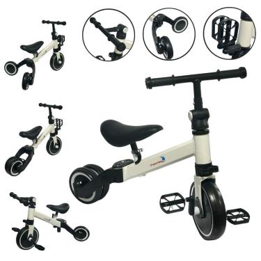 Imagem de Triciclo Infantil 3 Rodas 3 em 1 Bicicleta Equilíbrio sem Pedal Coordenação Branca Importway Bw312br