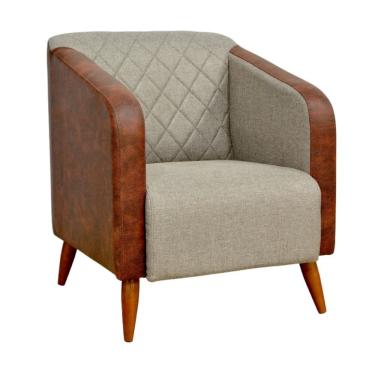 Imagem de Poltrona Decorativa Silmara Compose Com Pés Em Madeira Smf Decor