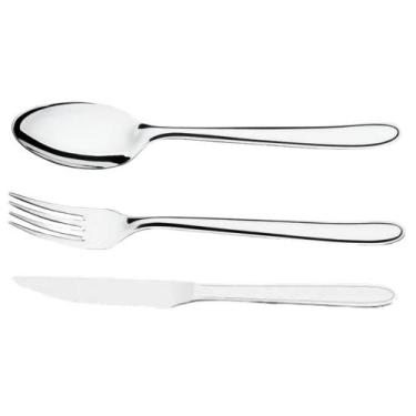 Imagem de Faqueiro 12 Pessoas Garfos Colheres Facas de Churrasco Inox Siena Mesa