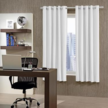 Imagem de Blackout para Varão 260X170cm em PVC com Ilhós Bella Janela Branco/Cinza