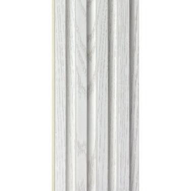 Imagem de Painel Ripado WPC Interno Wave Cor: Branco Kit 5 Un - 2,90m x 14cm, 0,