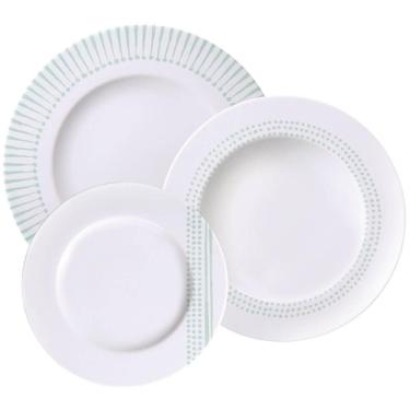 Imagem de Jogo De Pratos Tramontina Monocroma Em Porcelana Decorada 12 Peças - 96589053