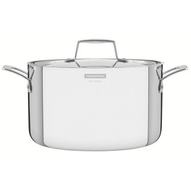 Imagem de Caçarola Tramontina Grano Funda Em Aço Inox Corpo Triplo Com Tampa E Alças 24 Cm 5,8 L 62144240