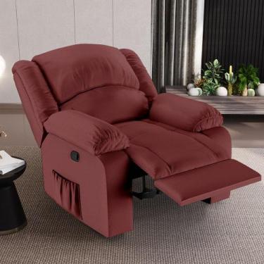 Imagem de Poltrona do Papai Reclinável Sala de Cinema Barcelona Manual PU Vermel