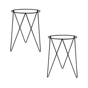 Imagem de Kit 2 Suportes Tripé 40x28 para Vaso de Chão em Aço Carbono - NV511 - 