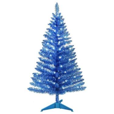 Imagem de Árvore de Natal leeheeyee de 1,2 m de pinho azul com luzes