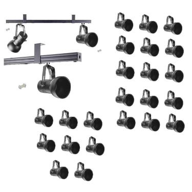 Imagem de Kit 23 Spot Trilho Perfilado Eletro calha Par20 Bulbo OL7