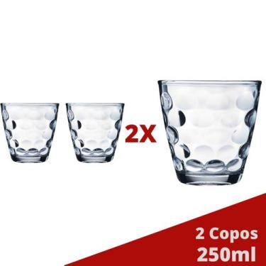 Imagem de Jogo com 2 Copos de Vidro Transparente Bangkok 250ML Água - WELLMIX, B