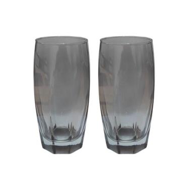 Imagem de Jogo 2 Copos Florida Vidro Cinza Mesa Posta Chique 370ml - PRATICASA, 