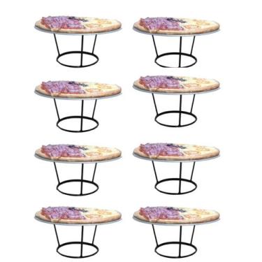 Imagem de Suporte Elevador Para Servir Pizza na Mesa-8 Unid - Ferro e Arte Jardi