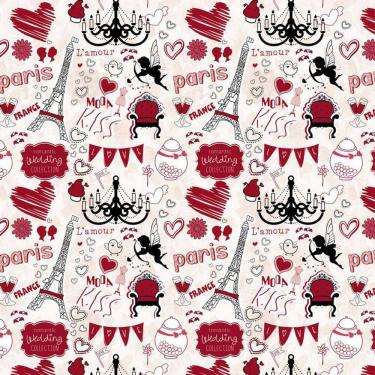 Imagem de Papel De Parede Paris França Vermelho Coração Autocolante