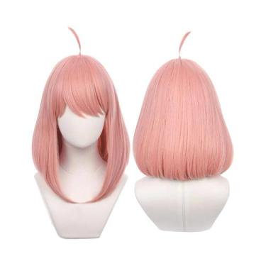 Imagem de Peruca Longa Laranja Marrom Para Cosplay De Chainsaw Man, Anjo E Diabo