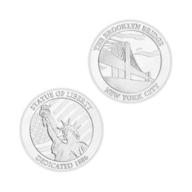 Imagem de Moeda Comemorativa Colecionável Da Estátua Da Liberdade Com Padrão Da 