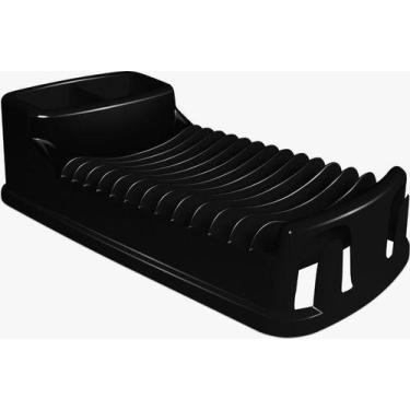 Imagem de Escorredor De Louças Pequeno Plástico 12 Pratos Copo - Injetemp, Preto