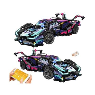 Imagem de Carro Esportivo Cyberpunk Lambo Em Blocos De Montar, Modelo MOC, Brinq