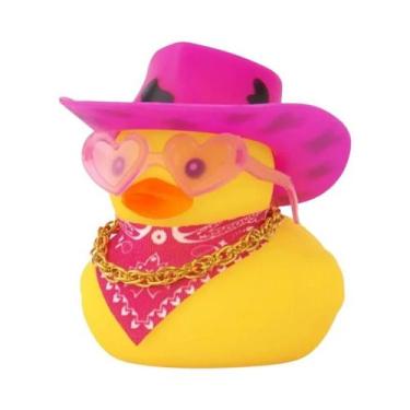 Imagem de Pato De Borracha Amarelo Com Chapéu De Cowboy E Óculos De Sol Para Dec