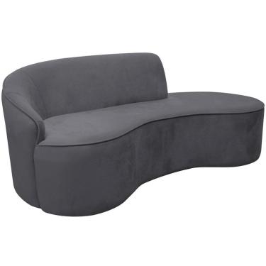 Imagem de Sofá Curvo 02 Lugares 150cm Eron Braço Direito Veludo Cinza - Nexta Casa