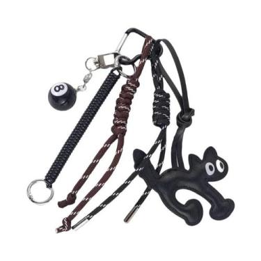 Imagem de Chaveiro De Couro Em Formato De Gato Fofo, Pingente Encantador Para Ca