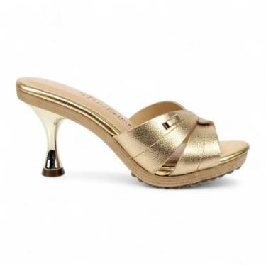 Imagem de Tamanco Tchocco Salto Taça em Couro Trançado-Feminino