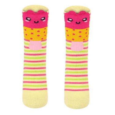 Imagem de Meia Infantil Menina Estampada Cano Médio Lupo, 30 a 36, Amarelo