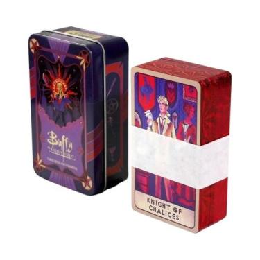 Imagem de Baralho De Tarot Manara Com Borda Dourada 78 Cartas Em Caixa De Lata J