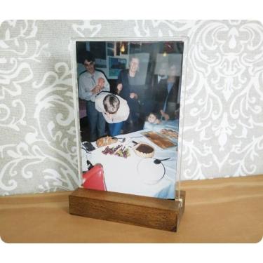 Imagem de Kit de 10 Displays de Mesa 10x15 em Pinus e Acrílico Transparente - no