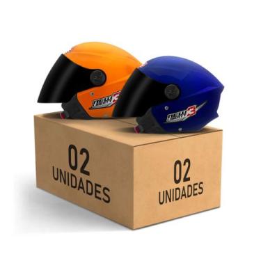 Imagem de Kit 2 Capacetes New Liberty 3 Aberto Viseira Fumê Pro Tork Masculino F