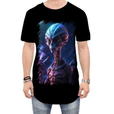 Imagem de Camiseta Longline Alien ET Fumando Alienígena 3 - Kasubeck Store®, G