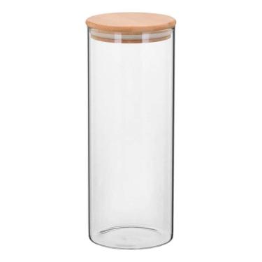 Imagem de TABLE POTE MANTIMENTOS HOME&CO COM TAMPA 25x10x10 1,4 LITROS BOROSILICATO TAMPA BAMBU