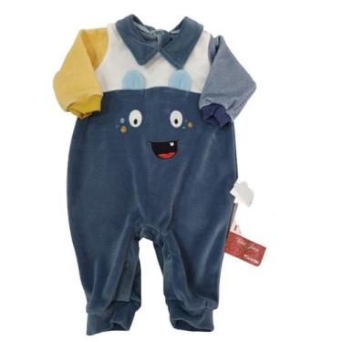 Imagem de Macacão Longo Plush Bebê Menino LeBhua Paraiso Inverno 13344, Azul pet