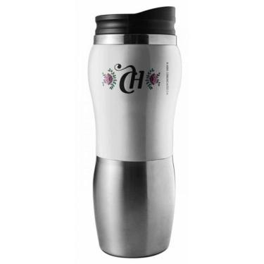 Imagem de Garrafa de Aço Inox Capricho Branca e Prata 400ml 48919 DMW (SKU12514)