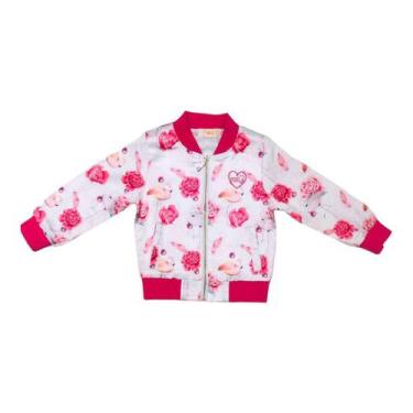Imagem de Jaqueta  Corta Vento Infantil Menina Flores - KIKI & MILY , Rosa, 2