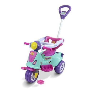 Imagem de Triciclo Infantil Maral Avespa Pink Passeio com Haste e Pedal e com An