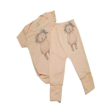 Imagem de Kit Body e Calça Bebe Bichinhos Estampa Digital Manga Curta Conjunto I
