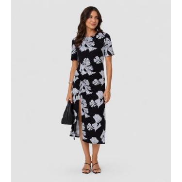 Imagem de Vestido Midi Viscotorcion Rotativo Infinita Cor Preto, M, Preto