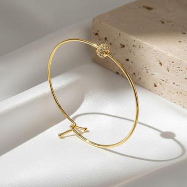 Imagem de Bracelete inspiração com zircônias - ALBAA JOIAS, Dourado, Dourado