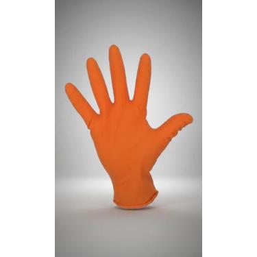 Imagem de Luva Nitrílica Laranja Sem Talco 100 Unidades - Congratulations Store